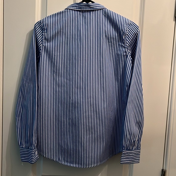 Ralph Lauren Striped Ruffled Front Blouse - Picture 2 of 6